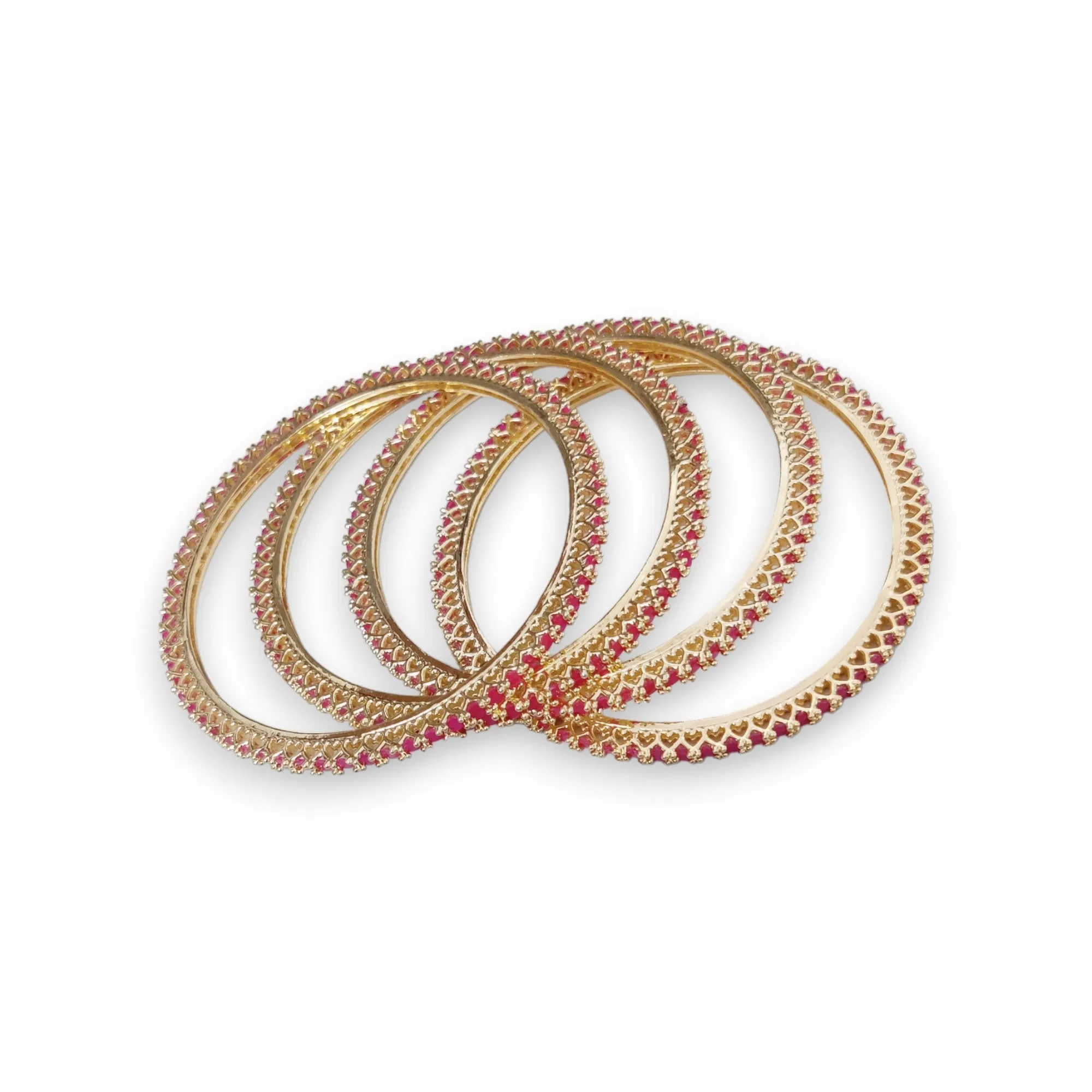 Golden Green Extravaganza Bangles Set (Pack of 4)