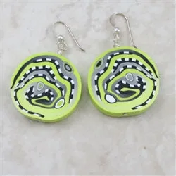 Handmade Lime Green Unique Bead Earrings