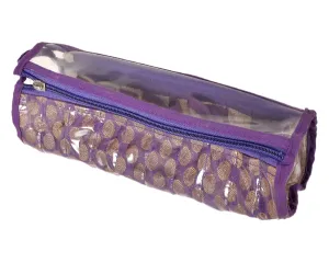 Heart Home Multipurpose Dot Printed Laminated PVC Bangle Organizer With 2 Way Zipper & 10 Comparment (Purple)-50HH0775