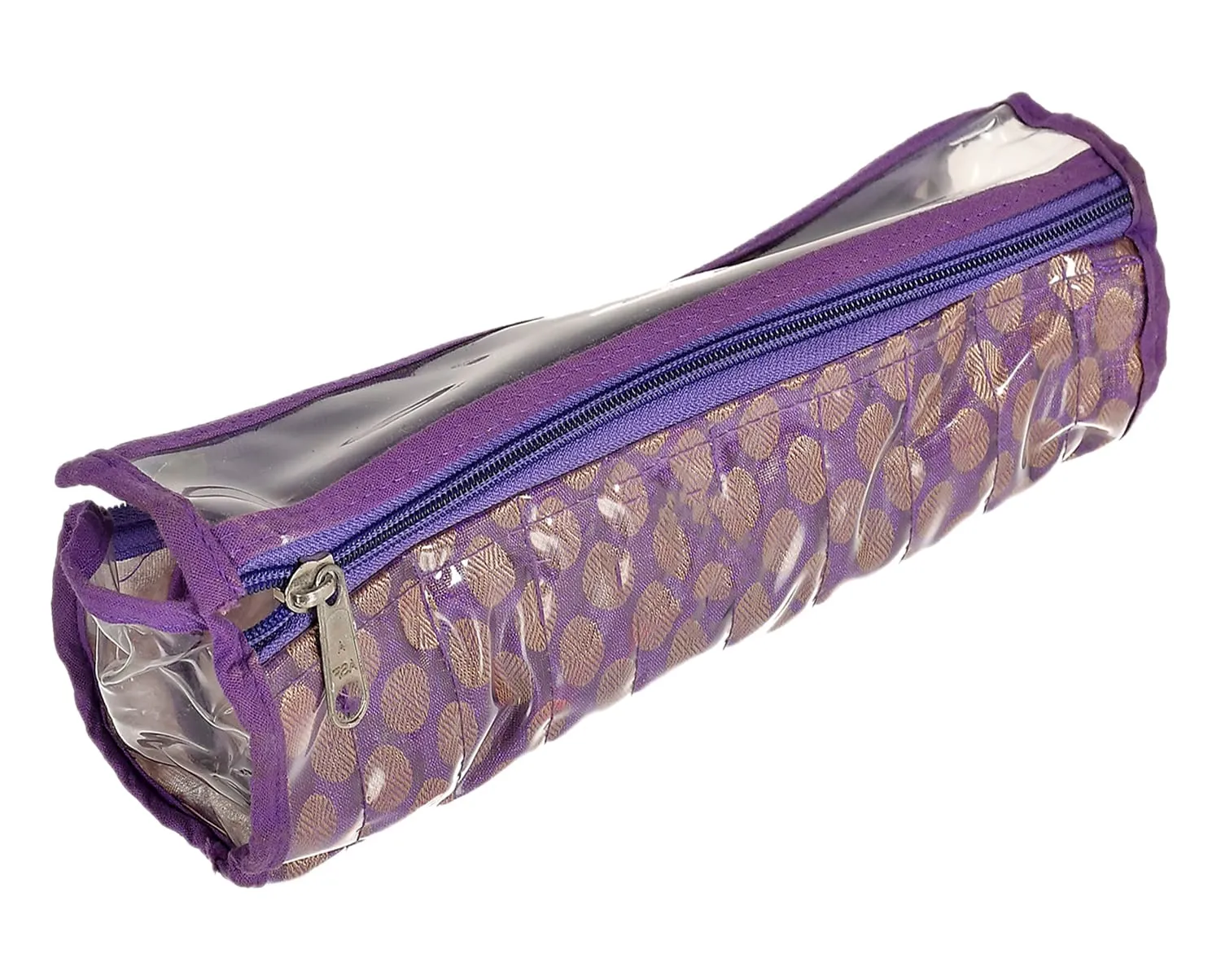 Heart Home Multipurpose Dot Printed Laminated PVC Bangle Organizer With 2 Way Zipper & 10 Comparment (Purple)-50HH0775