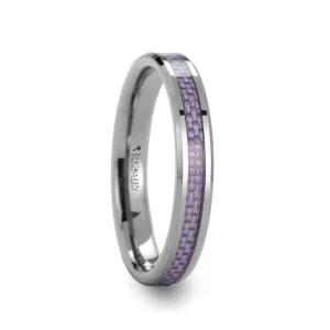 IRIS | Tungsten Ring Purple Carbon Fiber Inlay