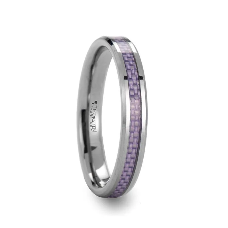 IRIS | Tungsten Ring Purple Carbon Fiber Inlay