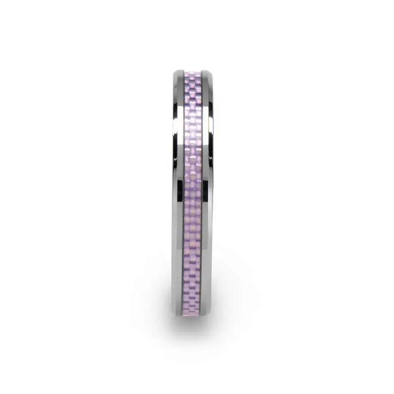 IRIS | Tungsten Ring Purple Carbon Fiber Inlay