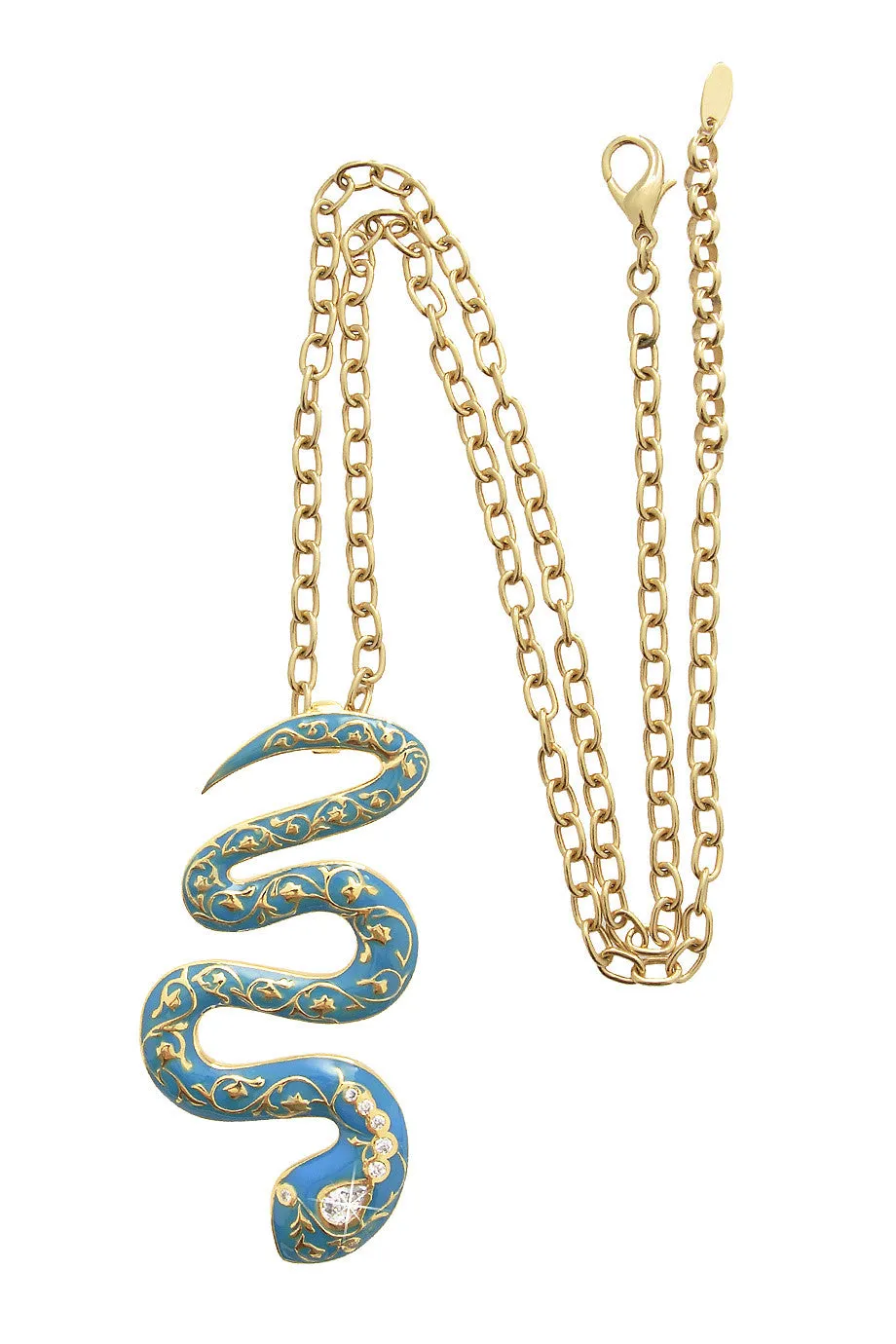 ISHARYA FIRE Blue Turquoise Serpent Pendant