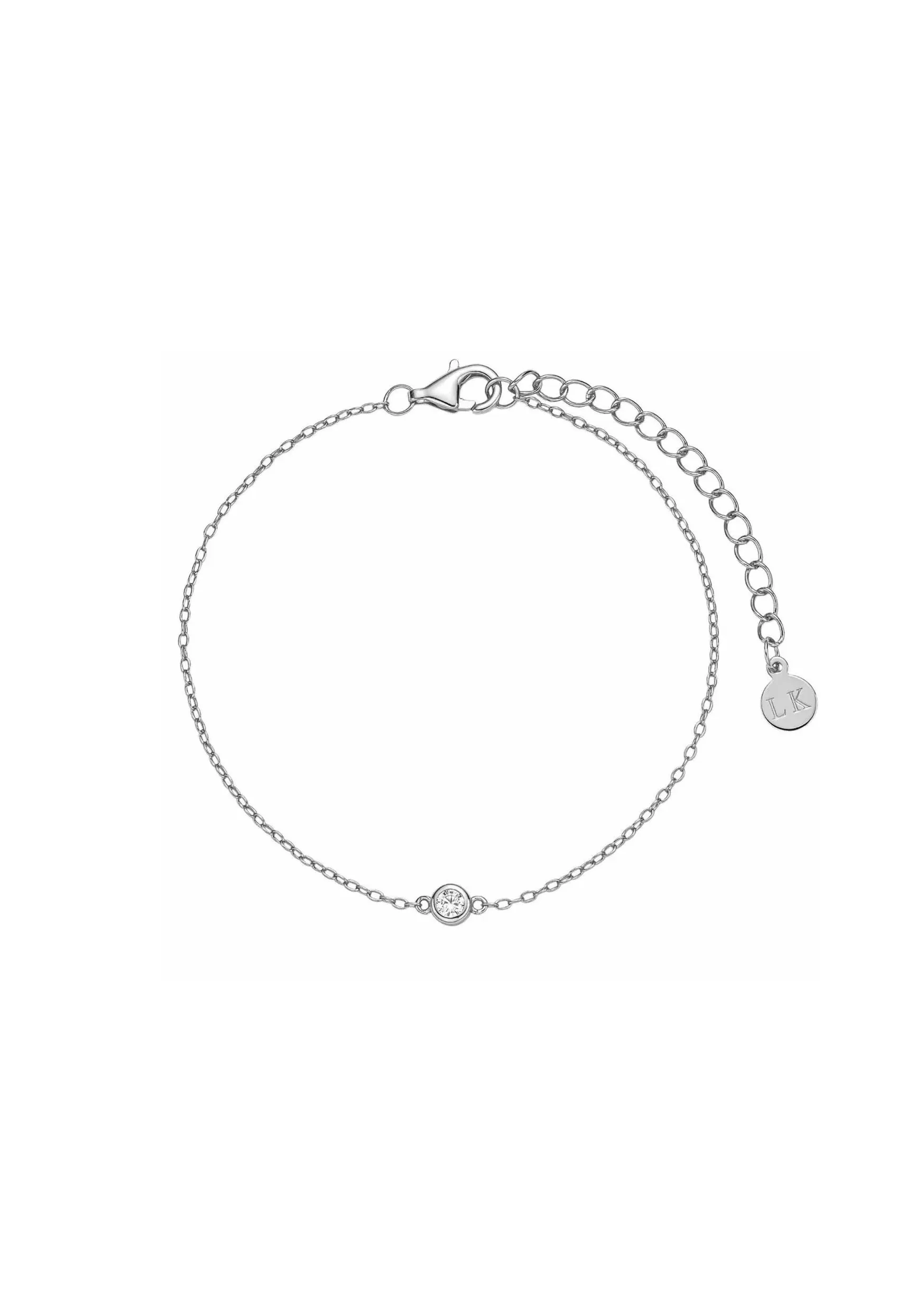 Lola Knight - Tiffany Bezel Set Crystal Bracelet  - Silver