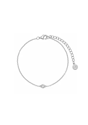 Lola Knight - Tiffany Bezel Set Crystal Bracelet  - Silver