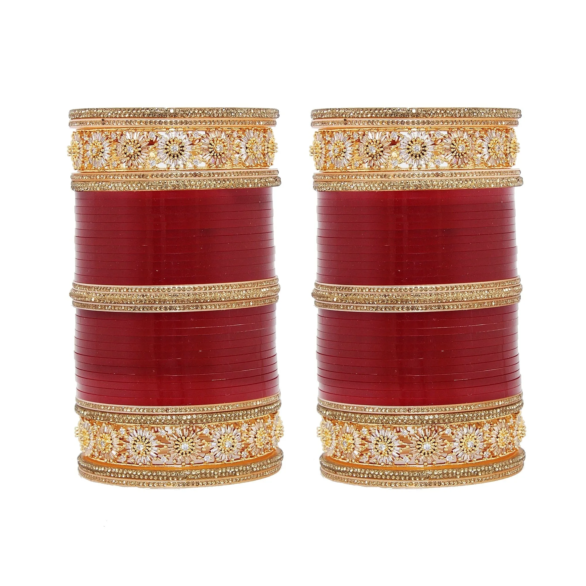 Lucky Jewellery Bridal Wedding punjabi chuda Designer chura Maroon color Choora (4762-G1C1-AD-R-22)