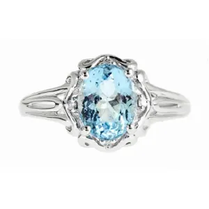 Margaret 14K White Gold Oval-Cut Aquamarine Ring