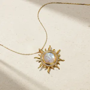 Mark Henry 18k Yellow Gold Smiling Sunshine Moonstone Pendant