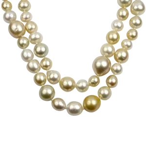 Mastoloni 18k Yellow Gold Pearl Strand Necklace 37.5"