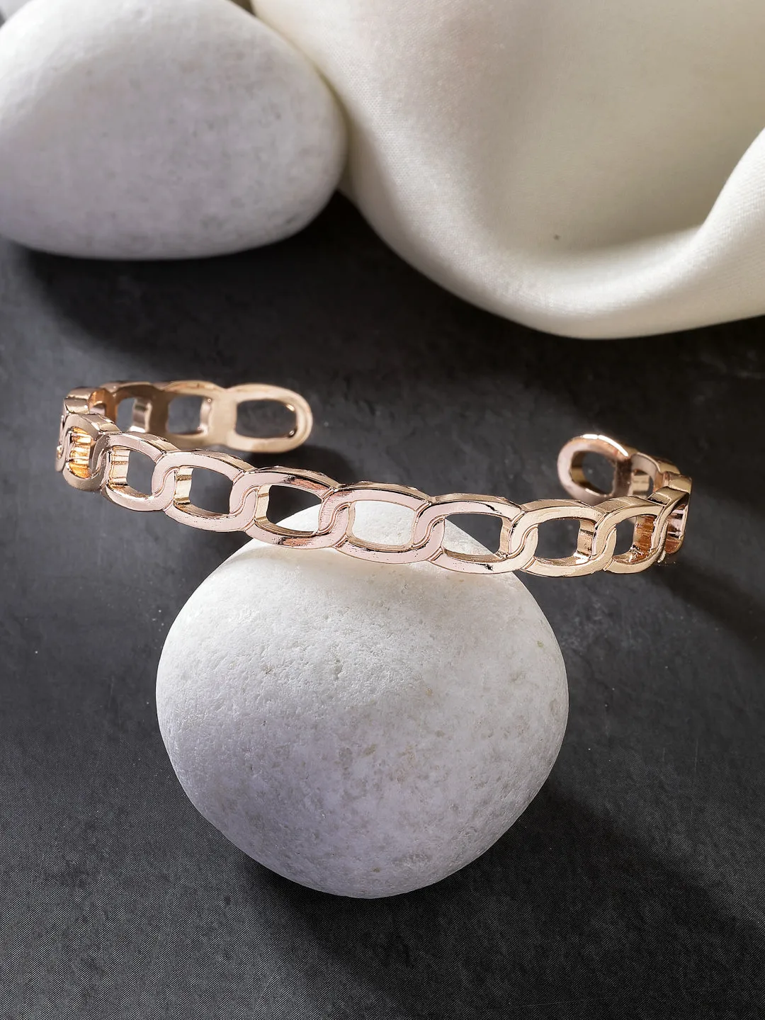 Men's Rose Gold Metal Cuff Bracelet - NVR