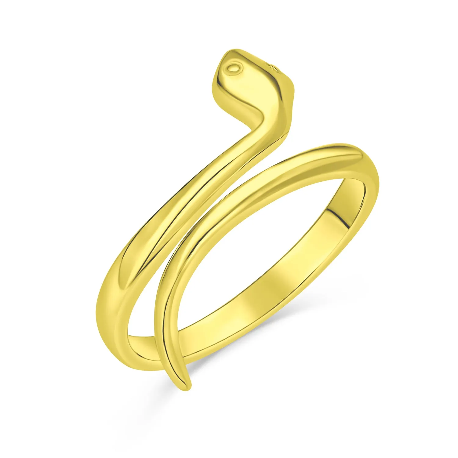 Midi Knuckle Wrap Snake Serpent Ring Gold Plated .925 Sterling Silver