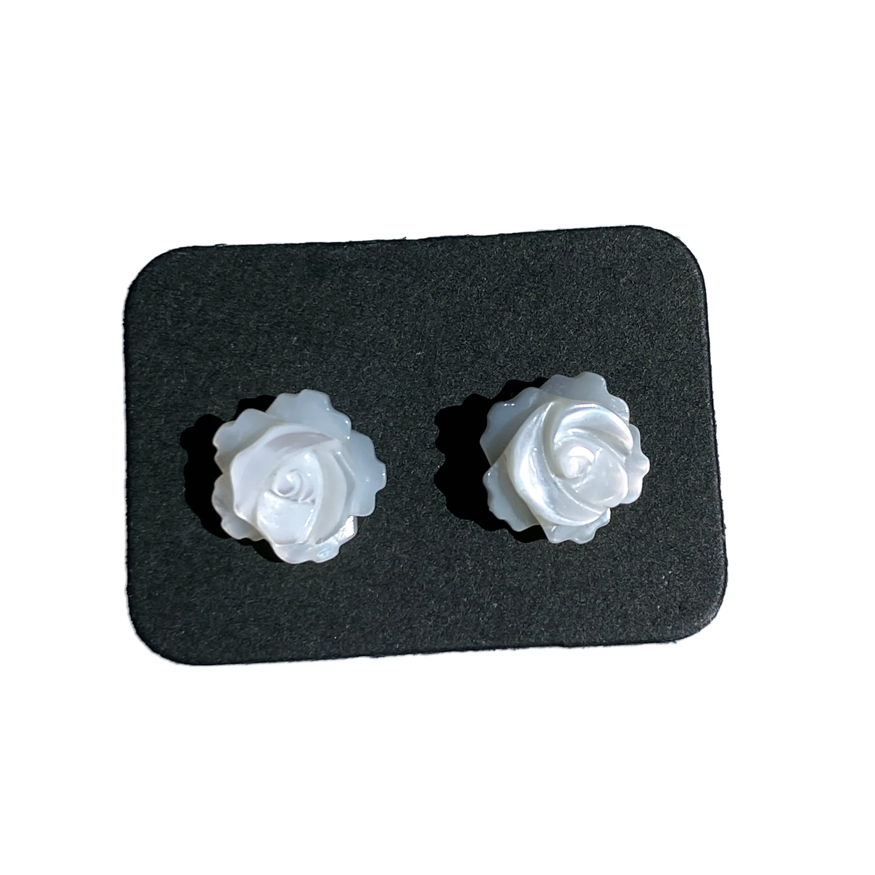 Mother of Pearl Flower Stud Earrings