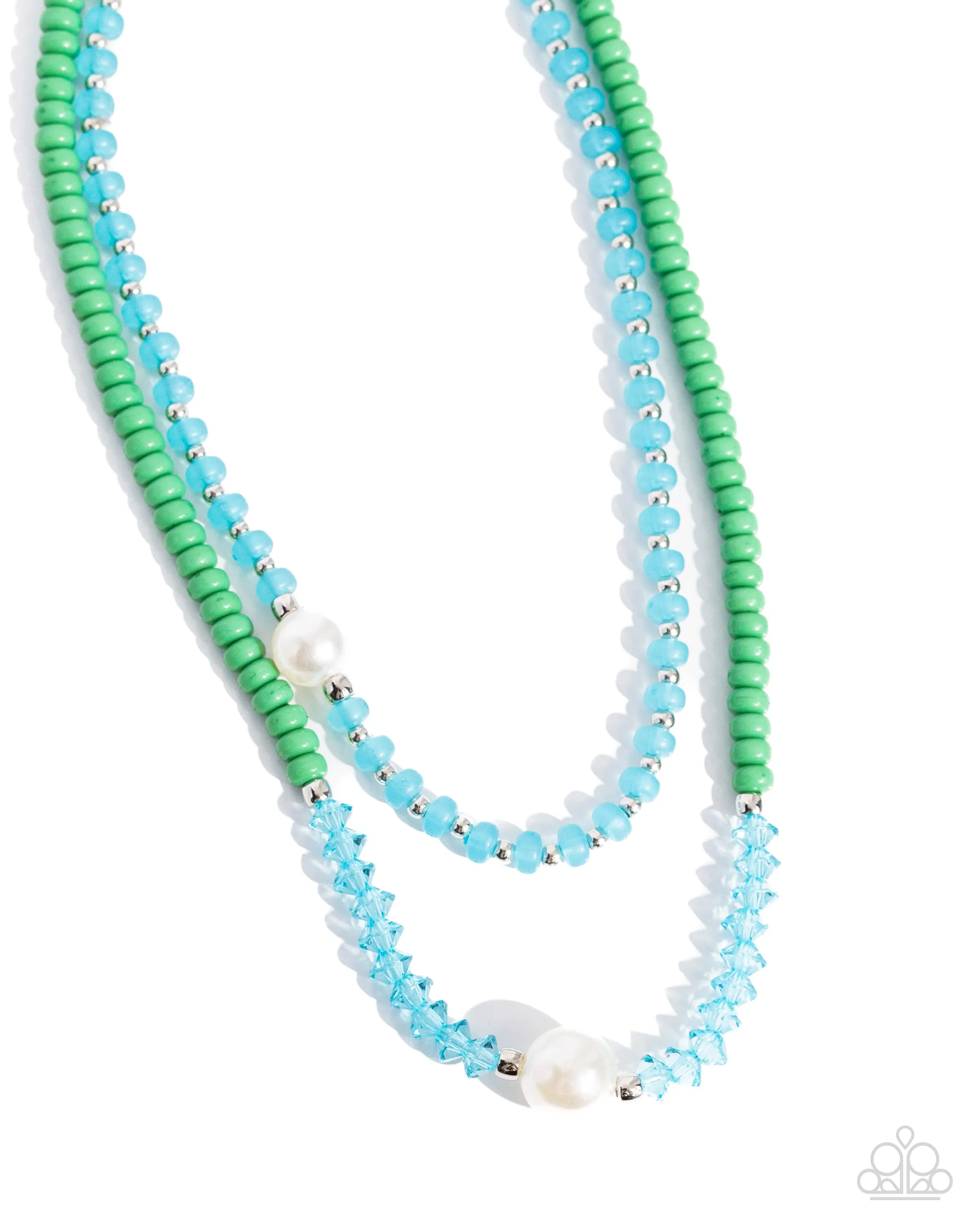 Necklaces Multicolored Masquerade - Green N051