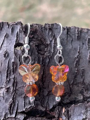 Orange Butterfly Earrings