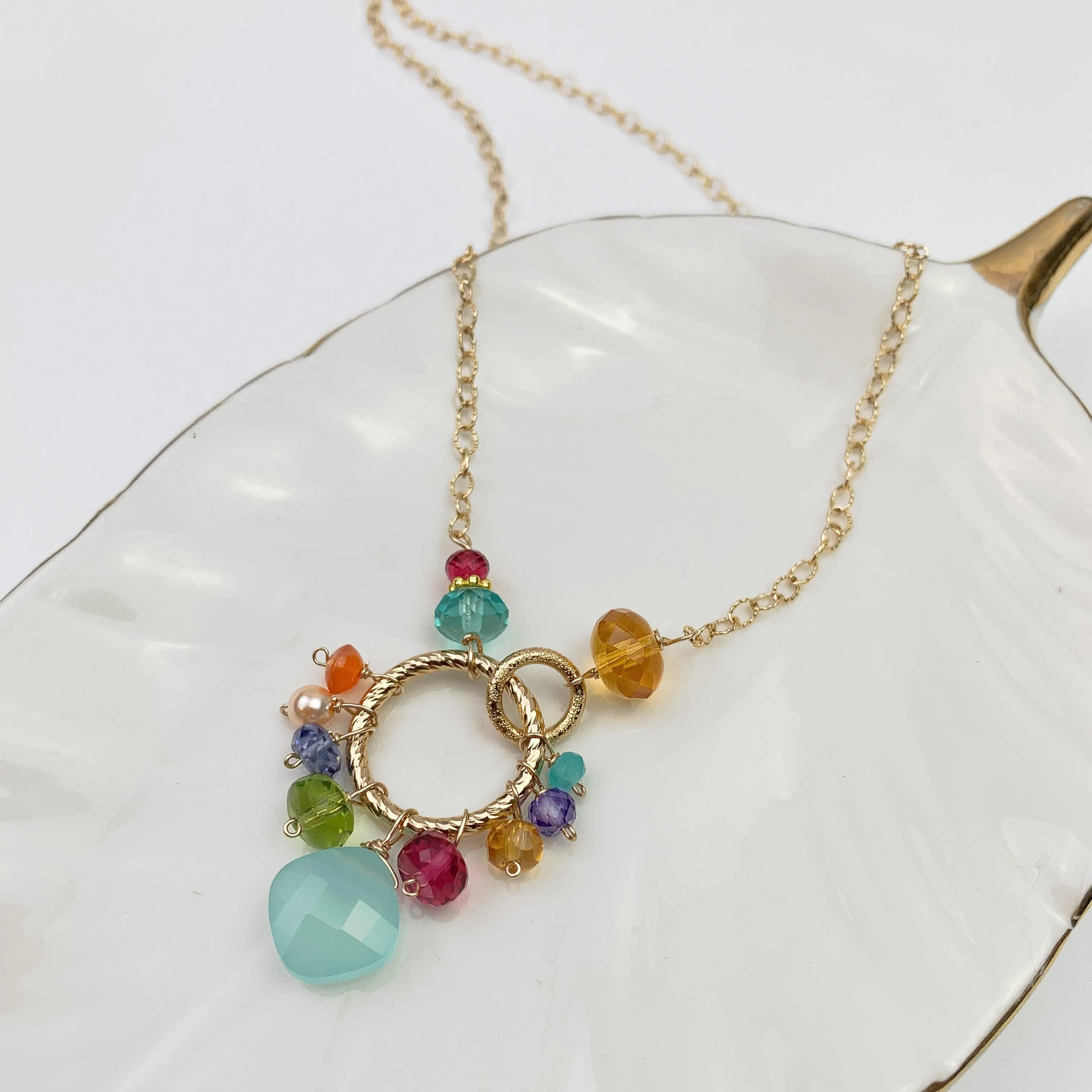 Paige Colorful Gems Pendant Necklace