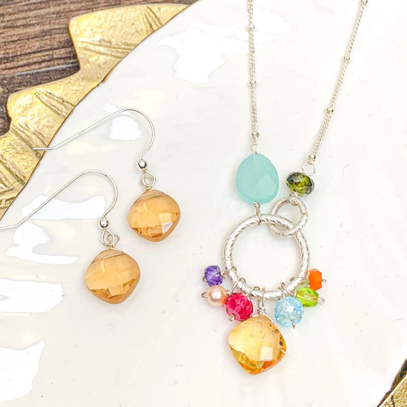 Paige Colorful Gems Pendant Necklace