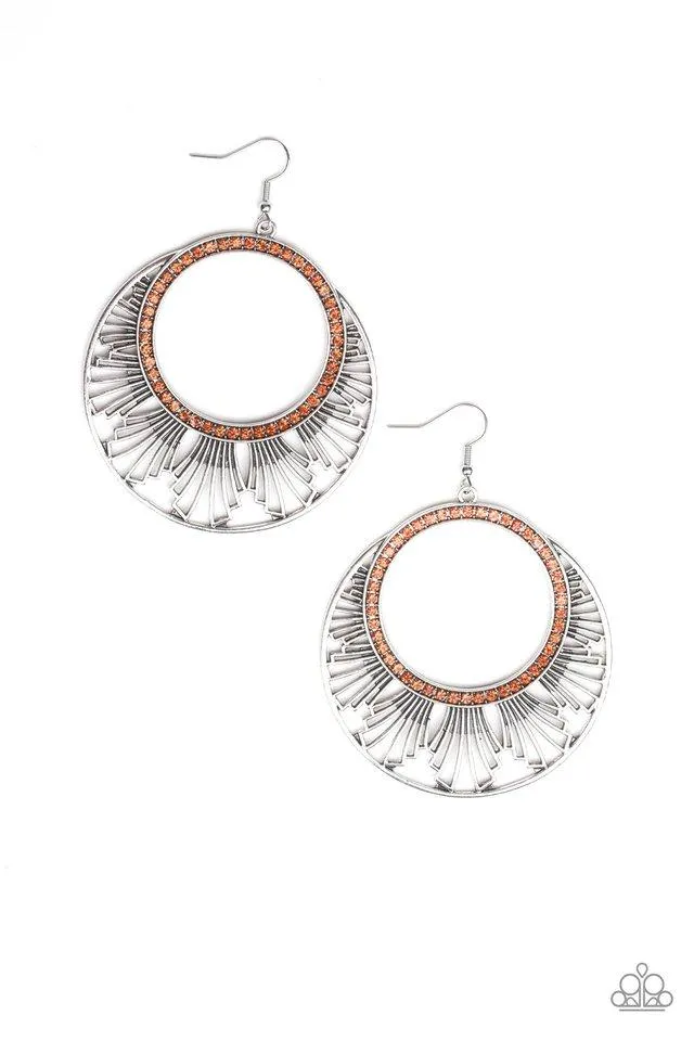 Paparazzi Earring ~ Mod Mood - Orange