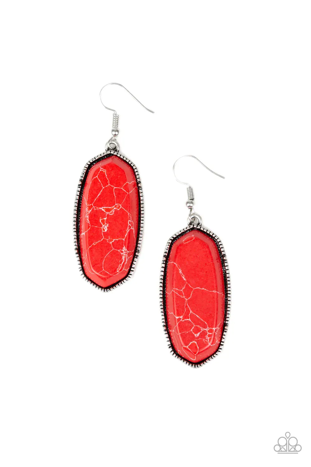 Paparazzi Earring ~ Stone Quest - Red