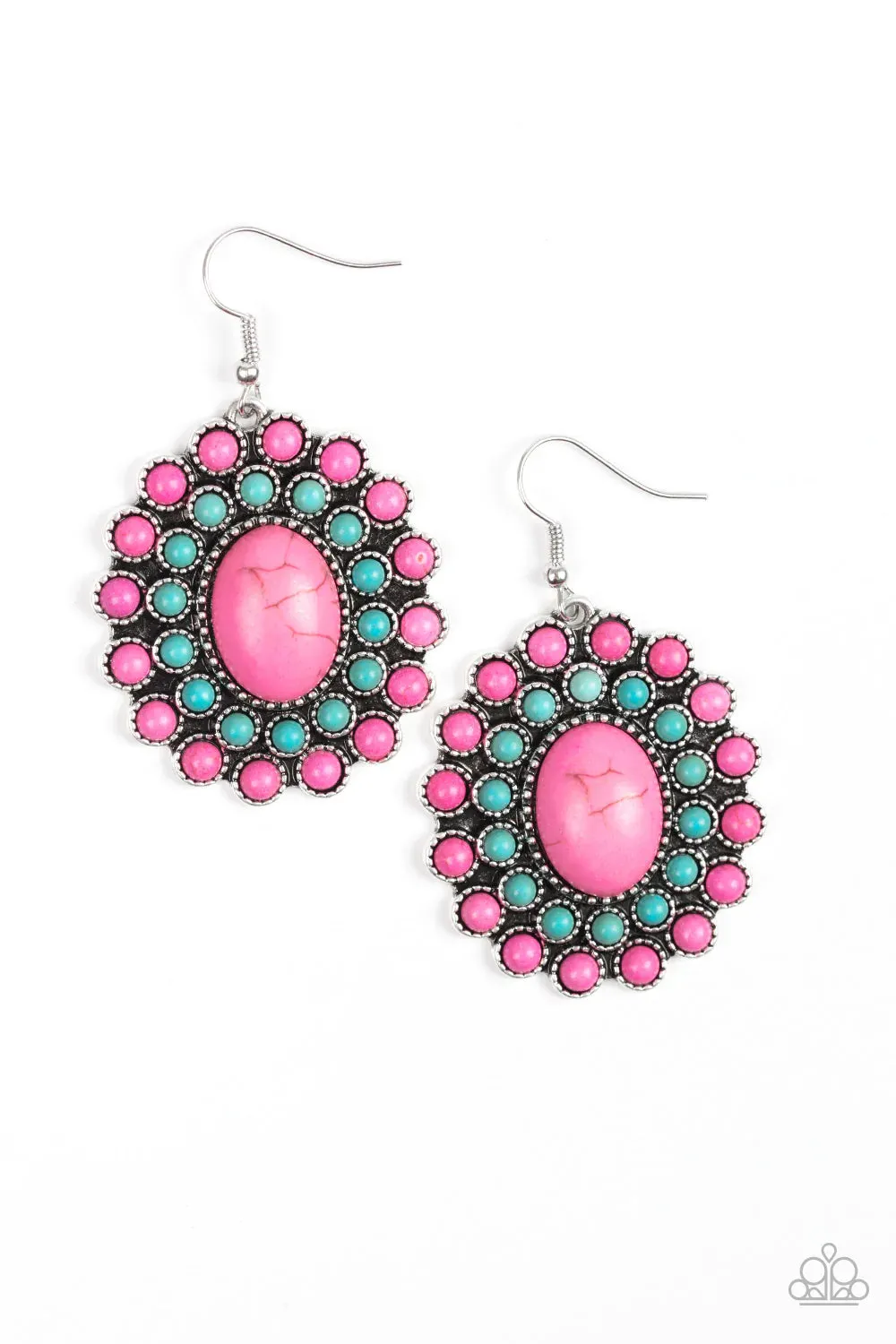 Paparazzi Earring ~ Stone Solstice - Pink