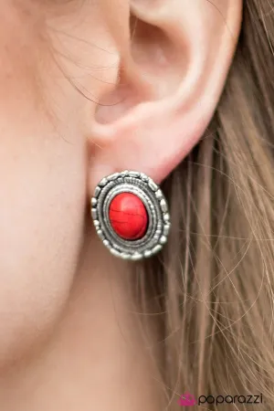 Paparazzi Earring ~ The Country Life - Red