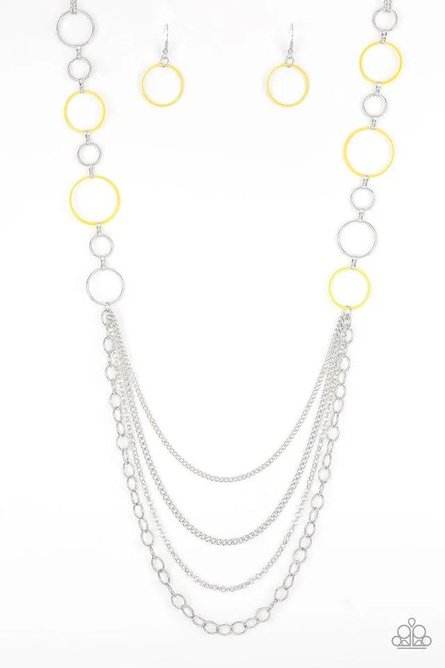 Paparazzi Necklace ~ Beautifully Bubbly - Yellow