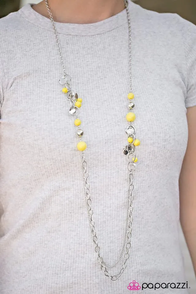 Paparazzi Necklace ~ Dont Worry, BEACH Happy - Yellow