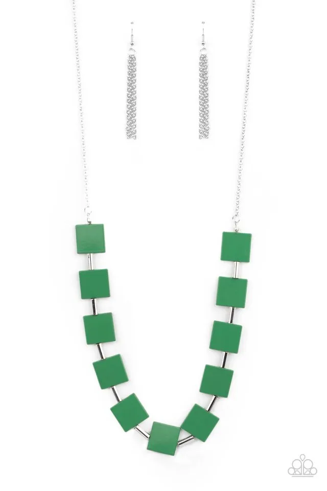 Paparazzi Necklace ~ Hello, Material Girl - Green