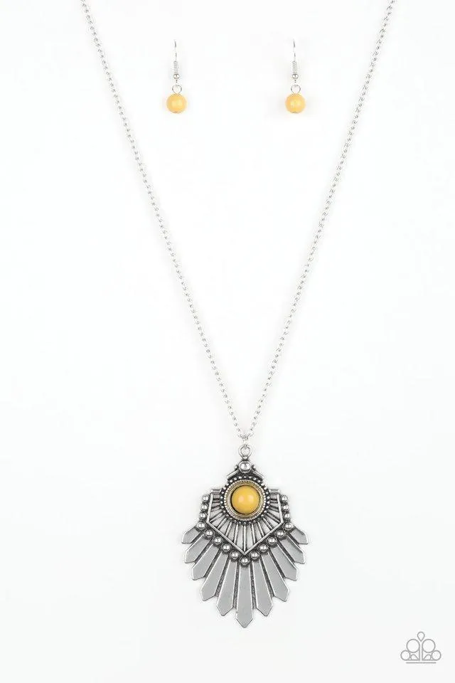 Paparazzi Necklace ~ Inde-PENDANT Idol - Yellow