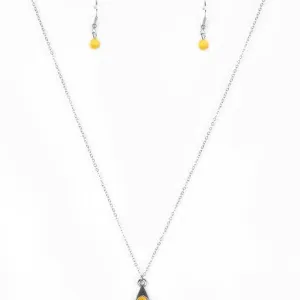 Paparazzi Necklace ~ Just Drop It! - Yellow