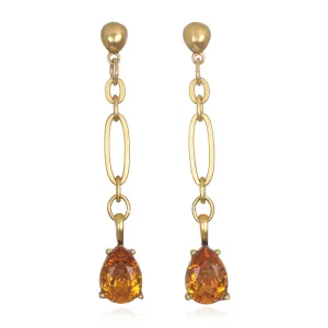 Pear-Cut Gem Drop Earrings