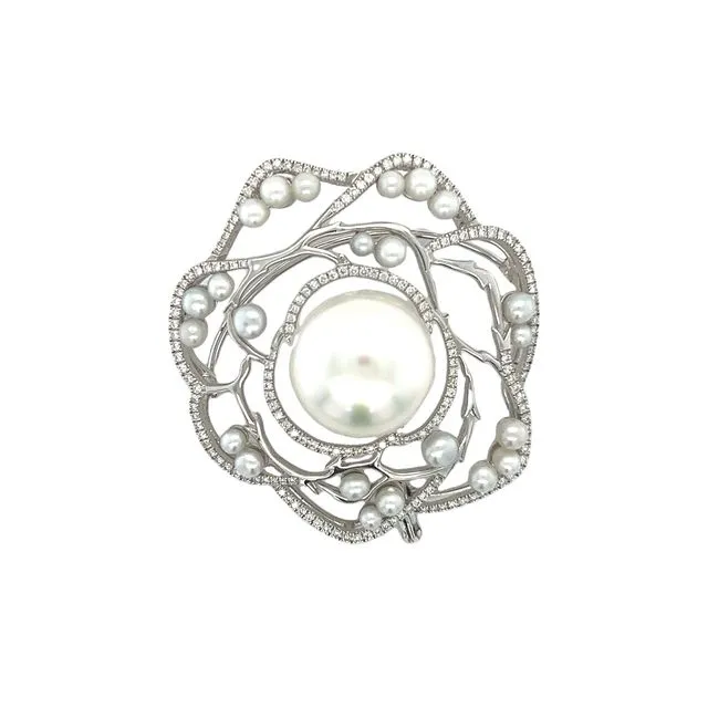 Pearl & Diamond Brooch