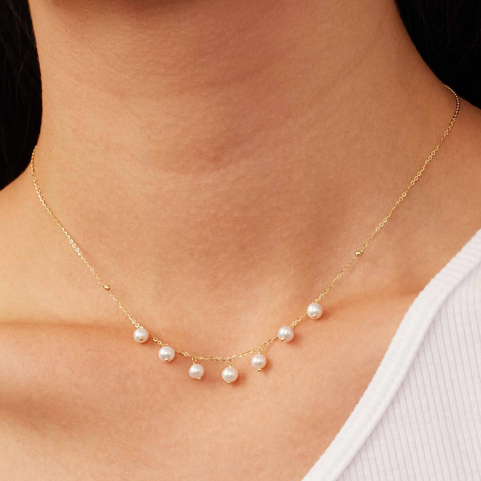 Pearl Girl Station Necklace