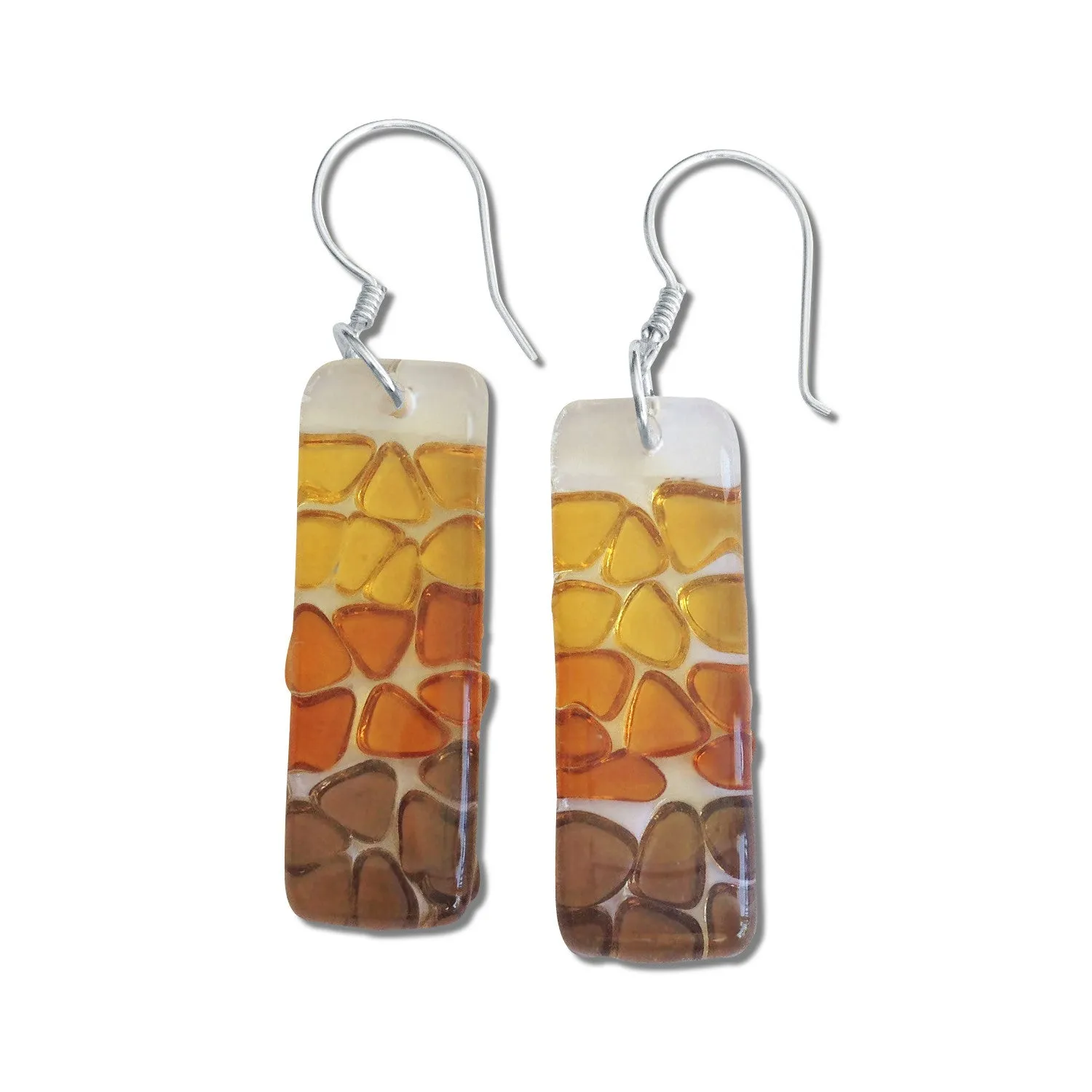 Picado Glass Earrings - Orange