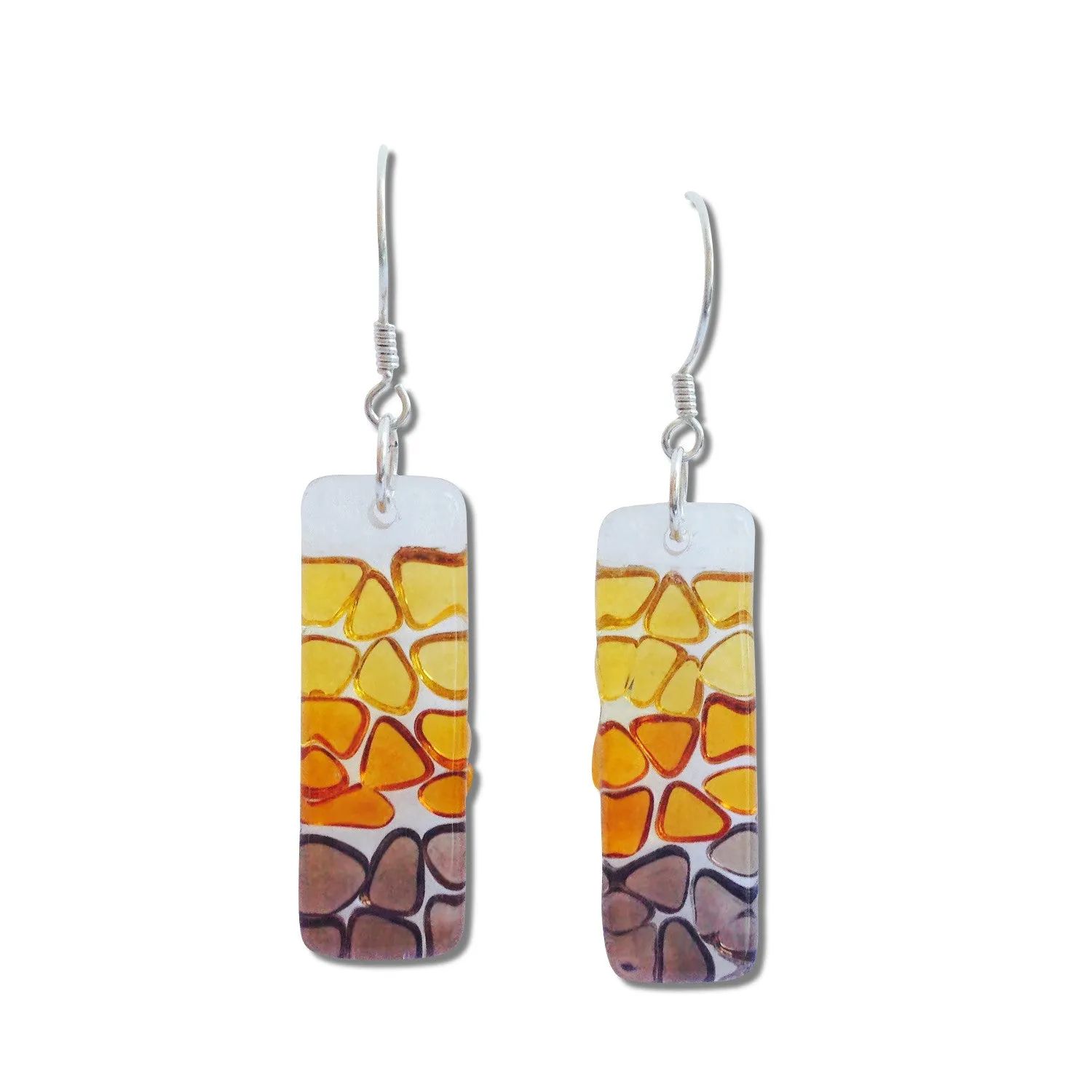 Picado Glass Earrings - Orange