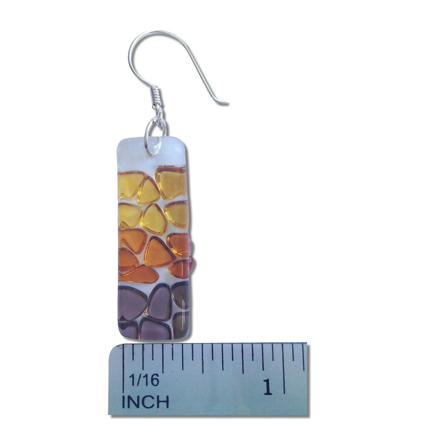 Picado Glass Earrings - Orange