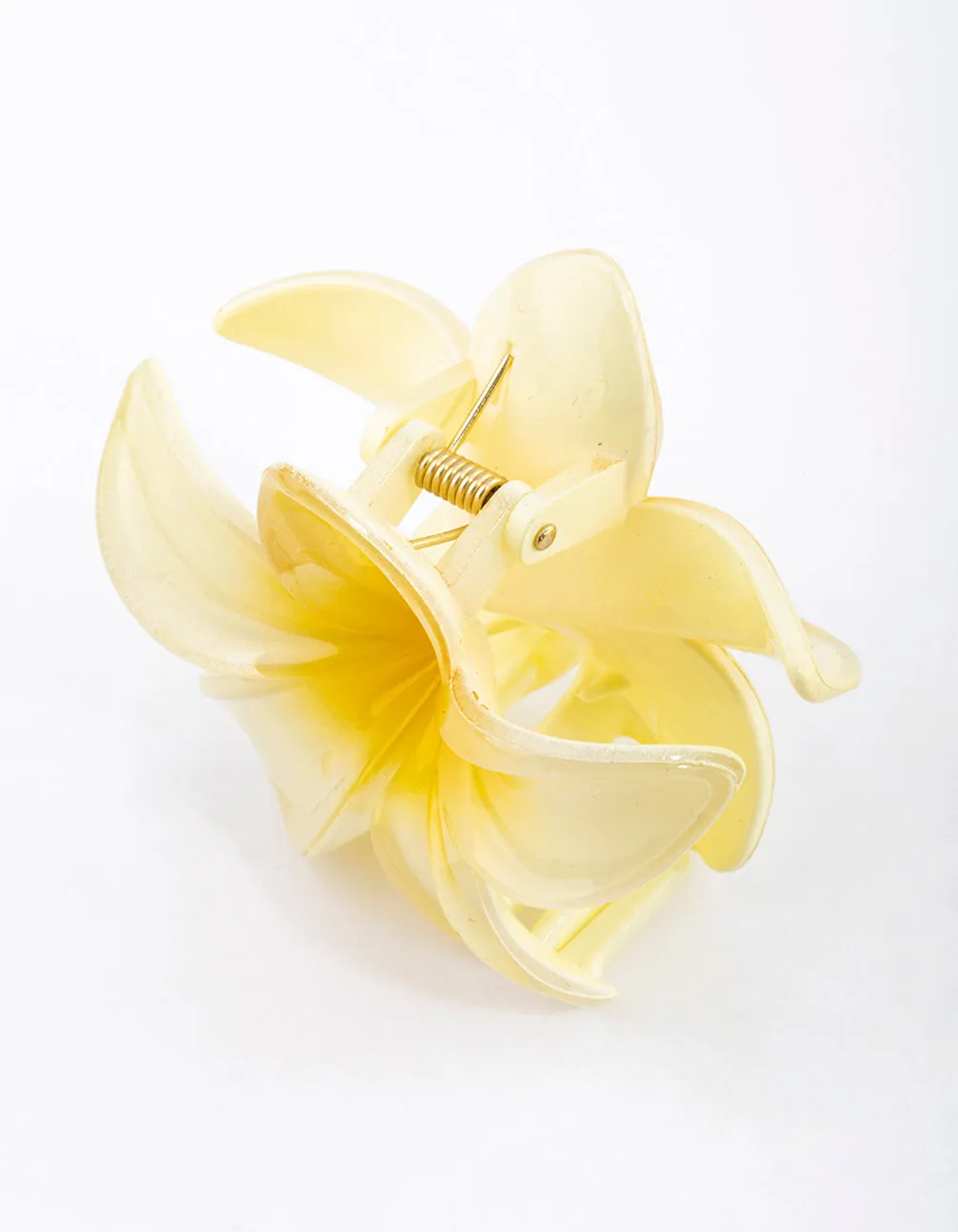 Plastic Yellow Ombre Hibiscus Flower Claw Clip