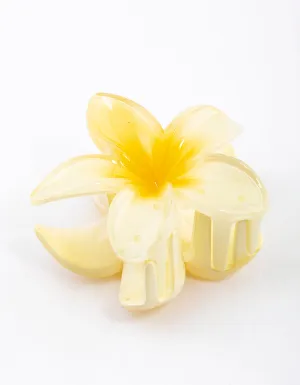 Plastic Yellow Ombre Hibiscus Flower Claw Clip