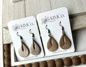 Polymer Clay Earrings Embossed Teardrop * 2 Colors