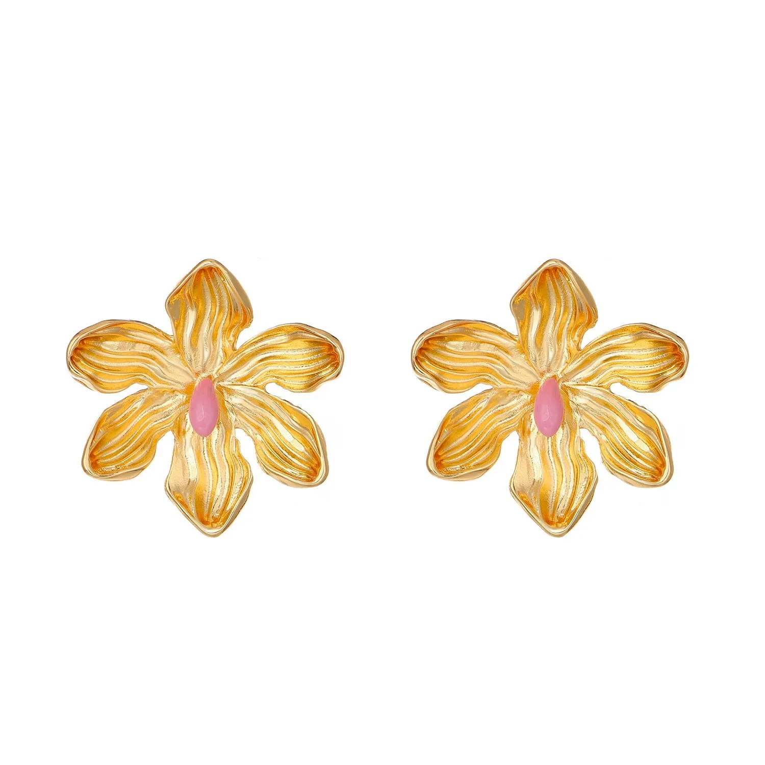 Pre Order:  Exaggerated Colorful Alloy Flower Earrings