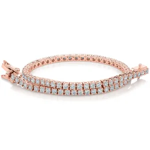 Premium Laboratory Created Diamond, 3 carat TW round brilliant tennis bracelet in 18 carat rose gold