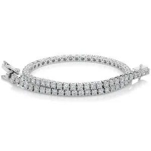 Premium Laboratory Created Diamond, 3 carat TW round brilliant tennis bracelet in 18 carat white gold