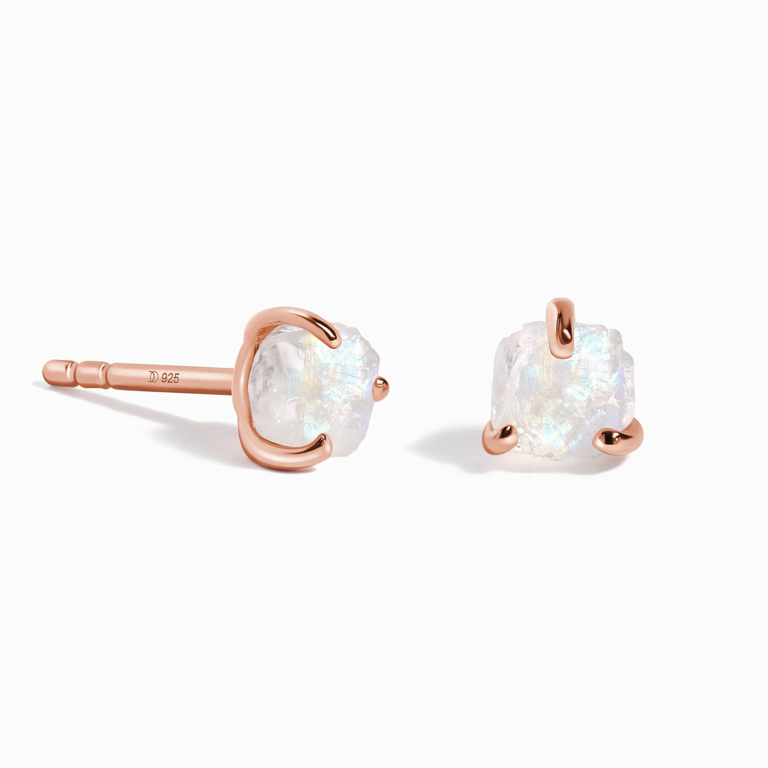 Raw Moonstone Earrings - Unique