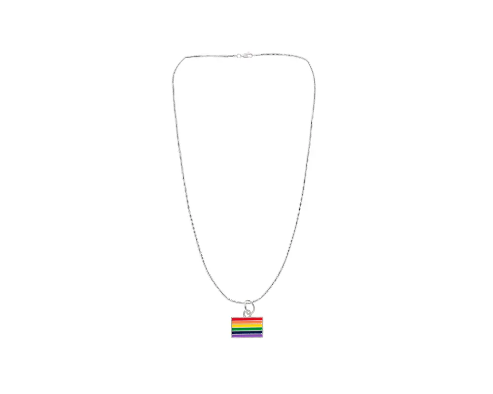 Rectangle Rainbow Flag Necklaces