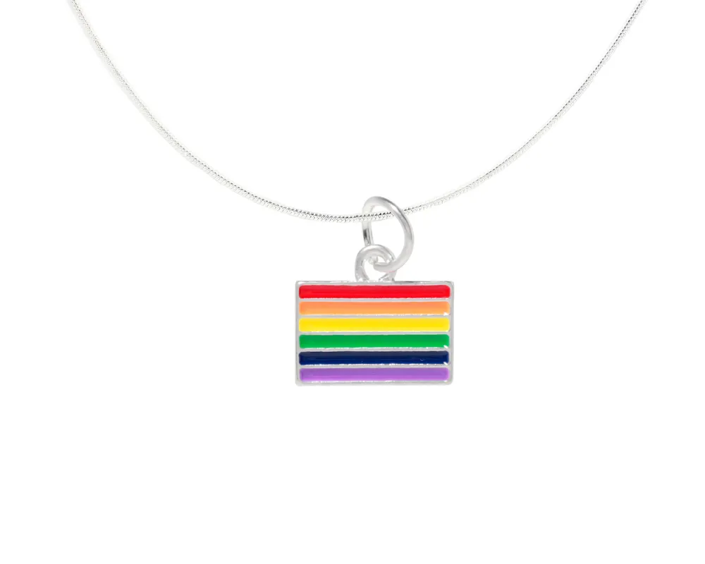 Rectangle Rainbow Flag Necklaces