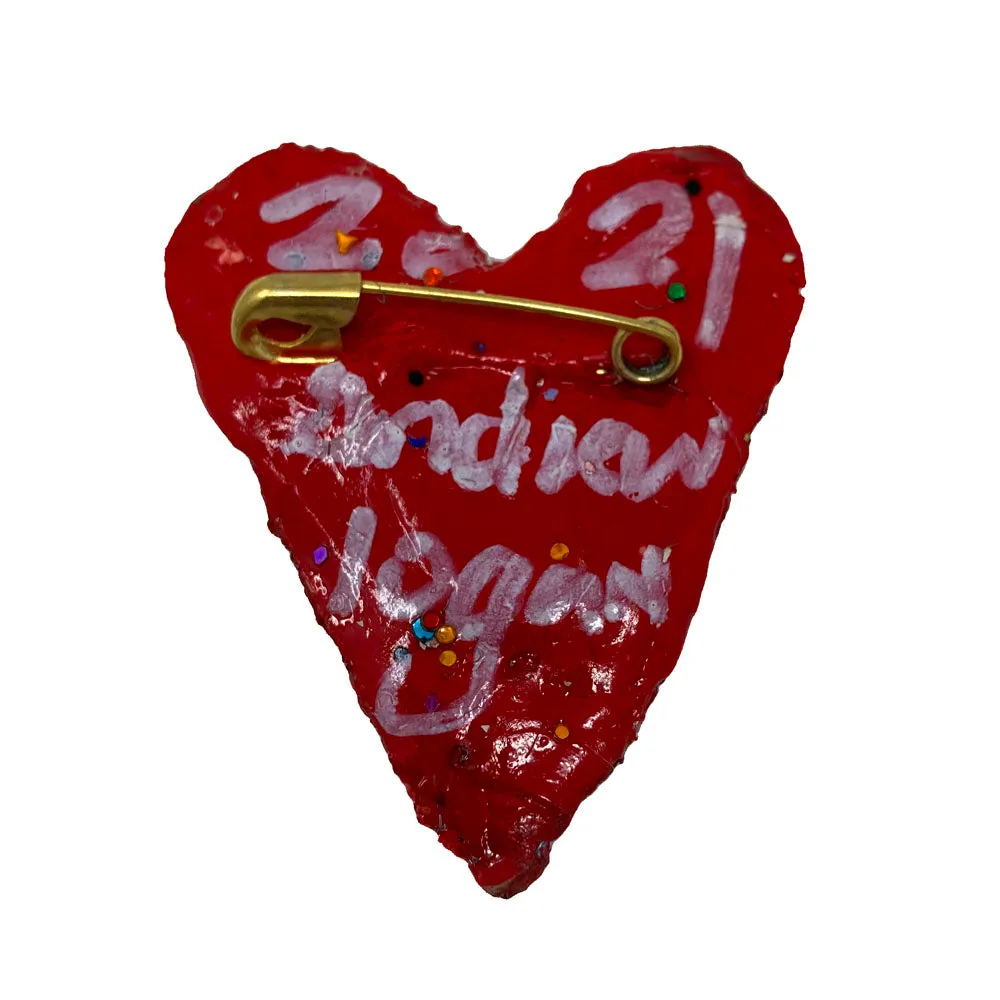 RED HEART BROOCH WITH CRYSTALS, 2021