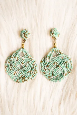 SALE! Cancun Mint Seed Bead Earrings