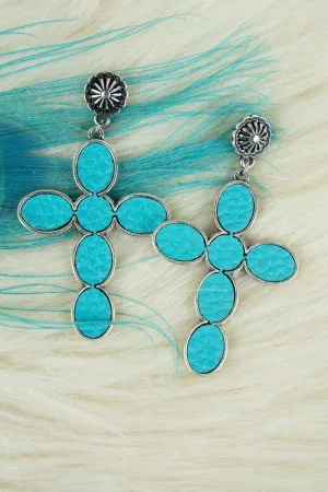 SALE! Concho and Cross Turquoise Tipton Earrings