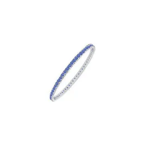 Sapphire Eternity Bangle : 14K White Gold - 3.00 CT TGW