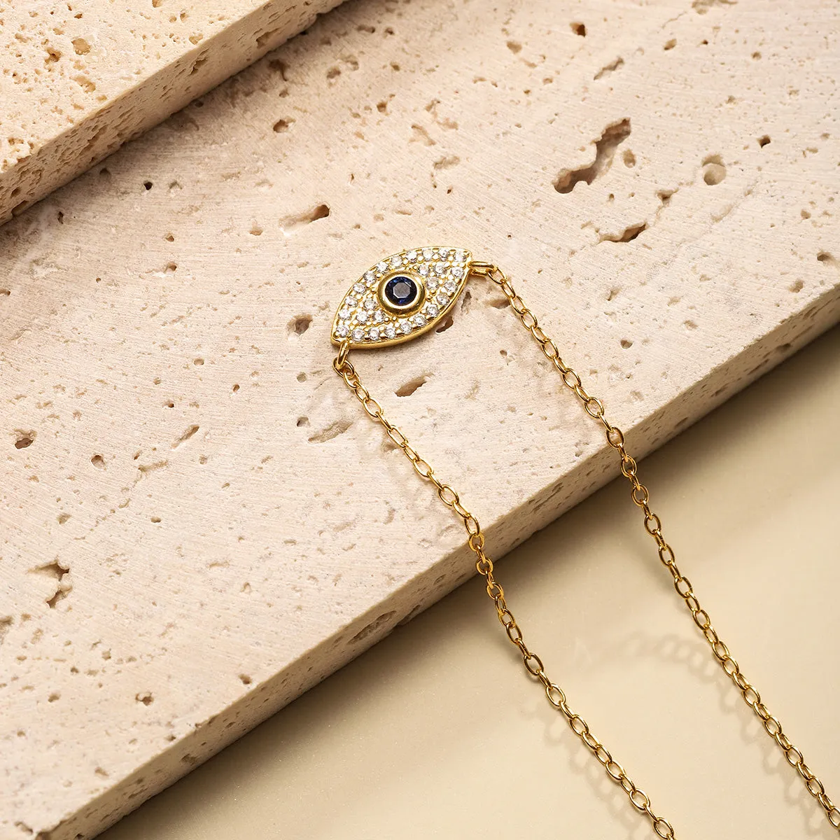 Sapphire Eye Diamond Pendant Necklace